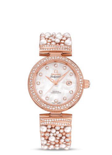 Omega LadyMatic Co-Axial 34 Sedna Gold / Pearls and Diamonds